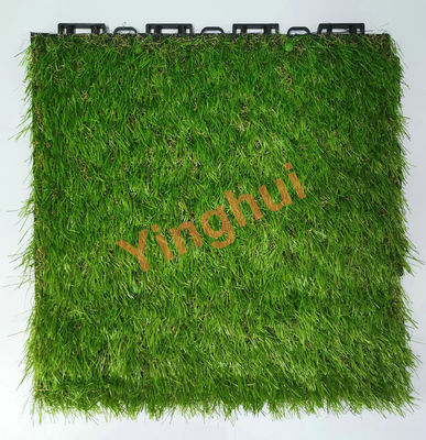 Modular Artificial Grass Turf Indoor Tiles Floor With PP Plastic Base for Balcony Garden