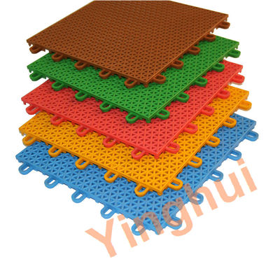 Solid Surface Outdoor Interlock Basketball Futsal Tennis Court Flooring Custom Colors