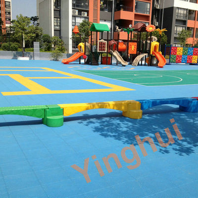 Solid Surface Outdoor Interlock Basketball Futsal Tennis Court Flooring Custom Colors