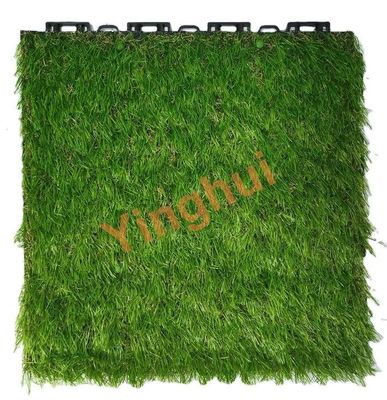 PP Grass Protection Floor Artificial Grass Tiles Interlocking Turf For Football Sports
