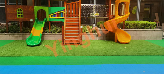 PP Grass Protection Floor Artificial Grass Tiles Interlocking Turf For Football Sports