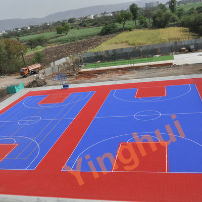 Durable Portable FIBA Approved Tiles Plastic PP Outside Tennis Court Flooring
