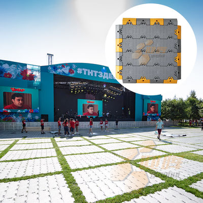 Gray Portable Outdoor Turf Protection Flooring Eco Friendly Grass Mat Temporary Tent Floor Stadium Event