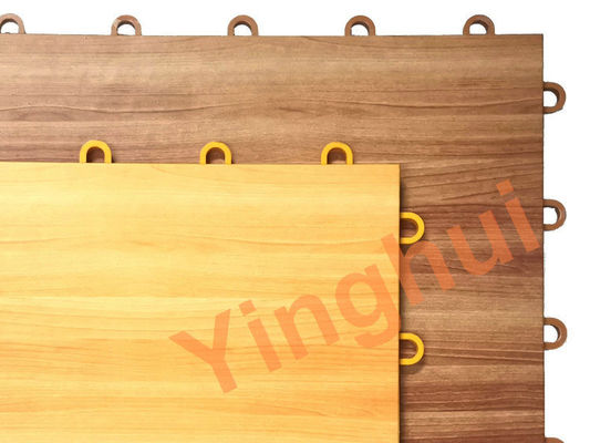 Multi Functional Sports Court Flooring Modular Plastic PP Wood Look Finished For Basketball
