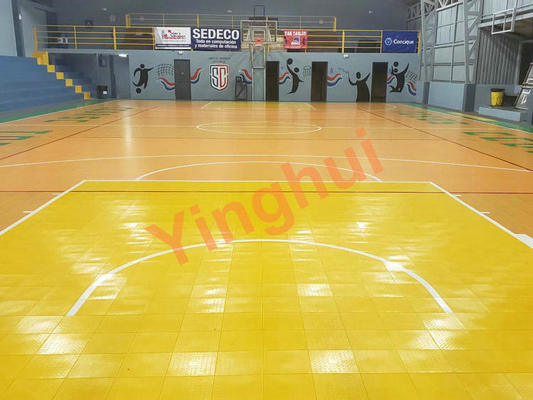 Ppolypropylene Woodgrain Basketball Flooring Modular Interlocking Wood Tiles Outdoor