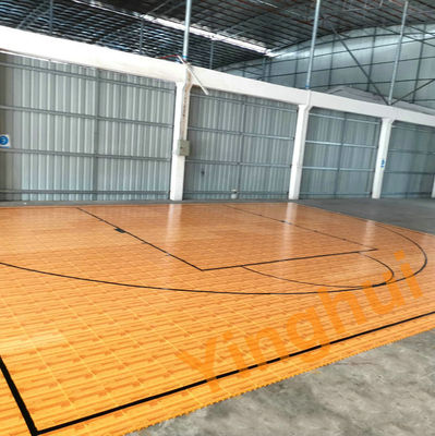 Ppolypropylene Woodgrain Basketball Flooring Modular Interlocking Wood Tiles Outdoor