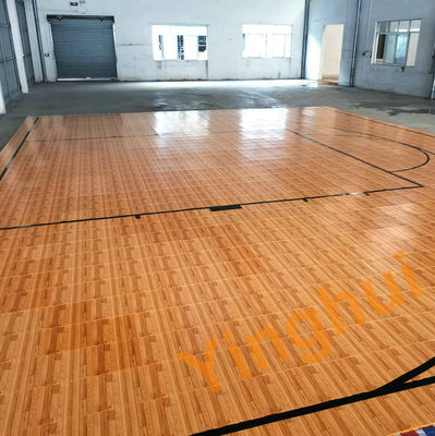 Interlocking Woodgrain Basketball Flooring Outdoor Wood Plastic Tennis Flooring Tiles