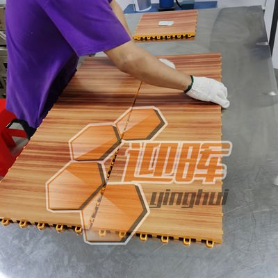Temporary Plastic Wood Floor Tiles Outdoor Basketball Tennis Pickleball Courts Flooring