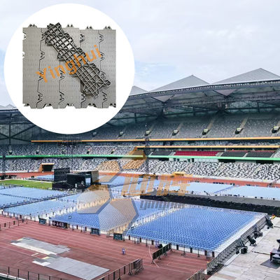 Goede prijs Modulaire assemblage Tijdelijk stadion Concertfeest Tent Walkway Interlocking Plastic Turf Protection Flooring Tiles online